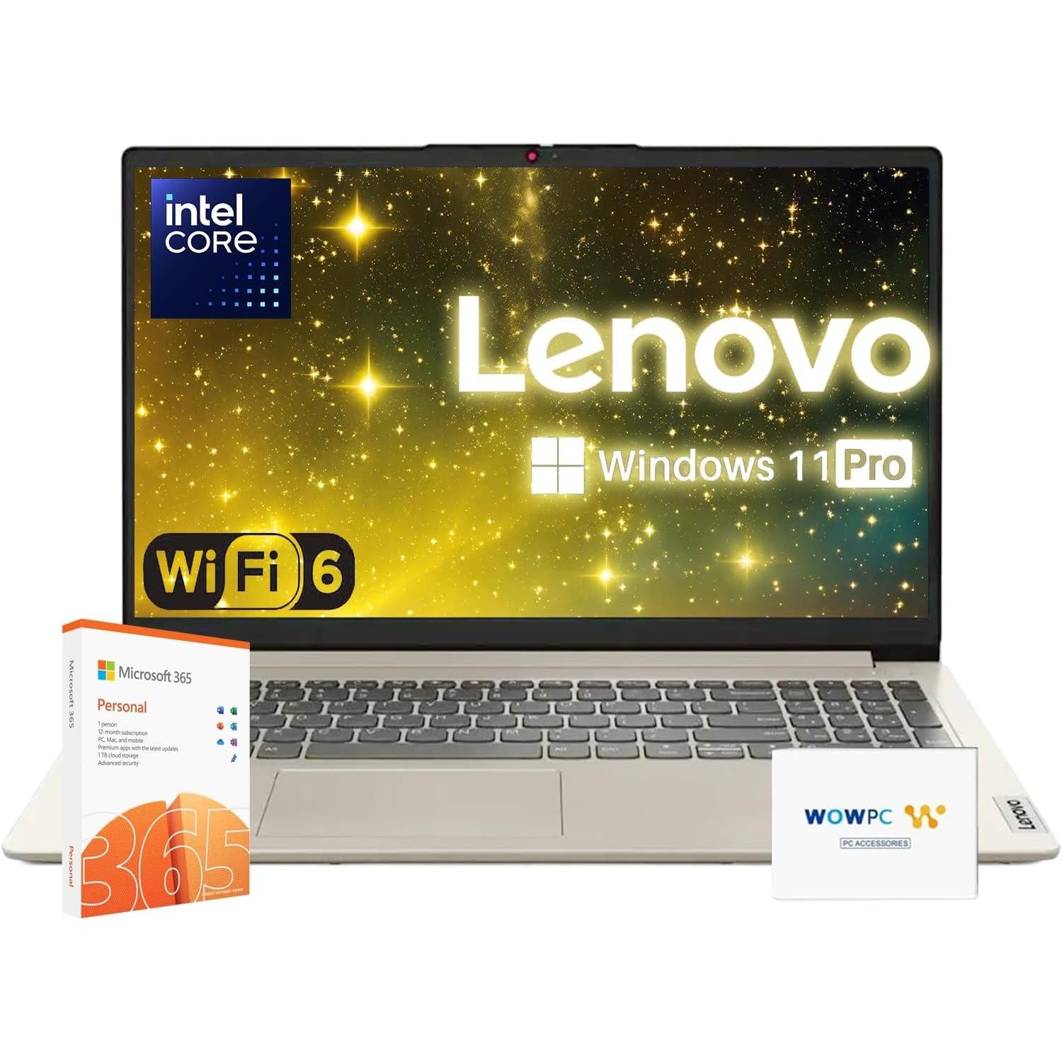 Premium Series Ideapad Laptop | Latest Model | 12GB RAM | 256GB SSD | 1 Year Office 365 W/ 1TB Cloud Storage | Intel Core | 15.6" | Numeric Keypad | Wifi 6 | Win 11 | W/Wowpc Recovery USB